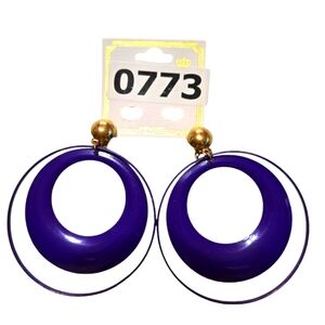 261E773 Vintage Purple Hoops Pieced Earring